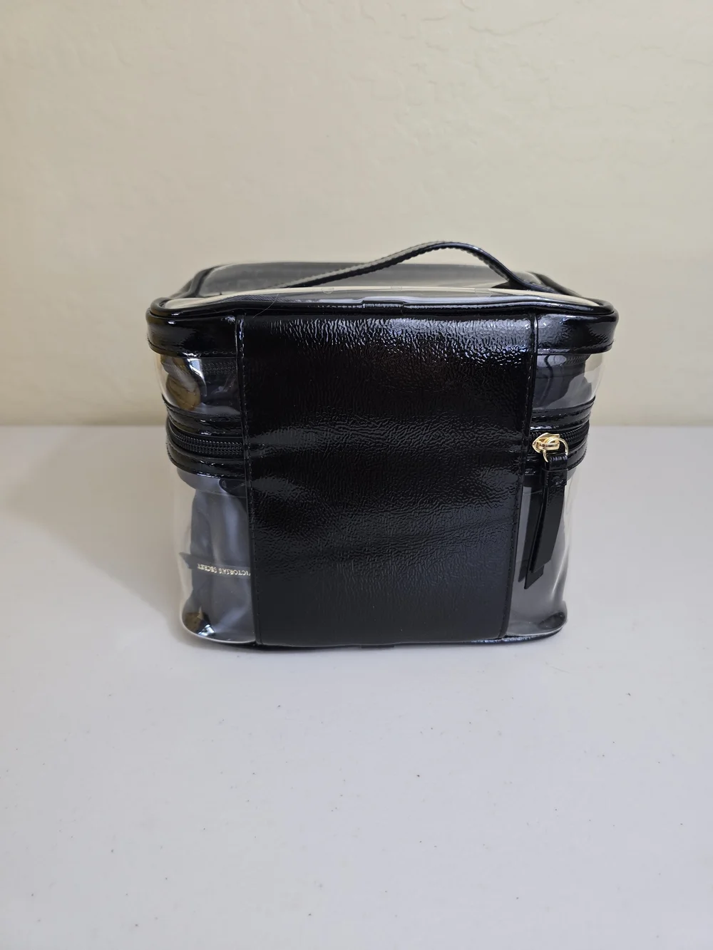 Victoria's Secret Black Clear Vinyl Toiletry Case